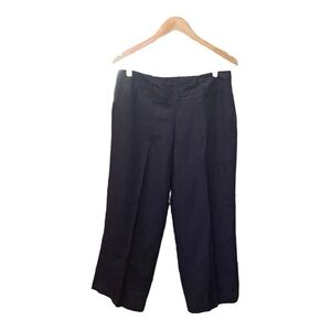 Briggs New York Navy Cropped Linen Pants - Size 14